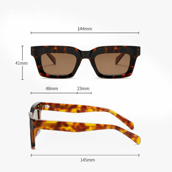 Acetate & Tr90 Rectangular Square Sunglasses with Fashion-Forward Design and UV Protection Polarized Gradient Lenses for Small Face - Image 3