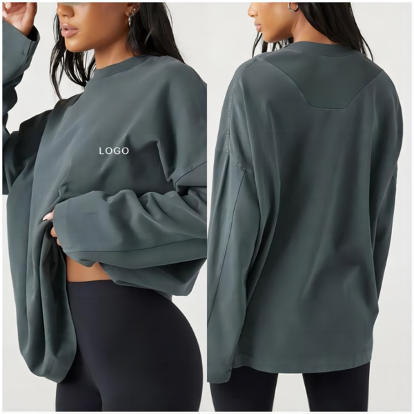 Superior Quality Cotton Terry Oversized T-Shirt for Women in China; Women's Hoodies & Sweatshirts