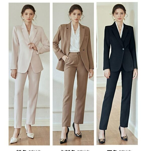 Elegant women's carreaux blazer, blazer blanco mujer, brown, pink formal suit set for ladies' office wear