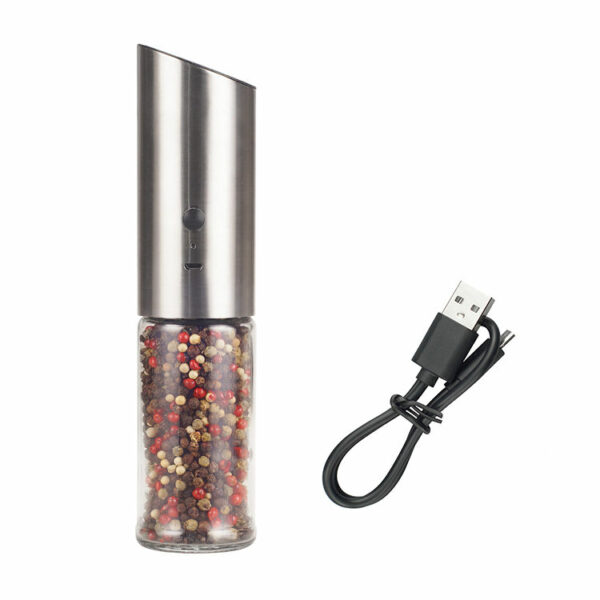 Best-selling kitchen tools: USB-rechargeable electric salt, pepper, and spice grinder with glass bottle - Image 3