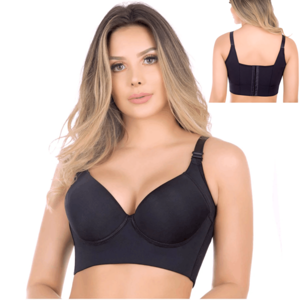 Full back coverage and a deep cup bra for plus size fashion Hide Back Side Fat Shaping Bras for Women with PushUp Wide Back Bras - Image 3