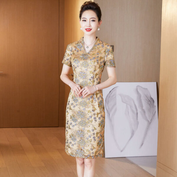 Cheap wholesale price dresses for mothers of the bride Godmother Godmother Wedding Party Guest Gowns with Long Sleeves and O Neck