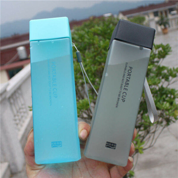 Eco-Friendly Reusable Square Sports Plastic Water Bottles for Travel with Rope Customized Water Bottles  - Image 4