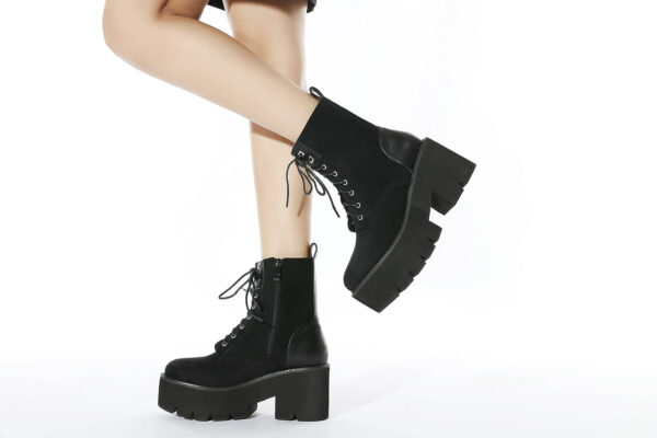 Women's high-quality ankle and bootie boots, winter platform heels, and fashionable girls' martin boots - Image 3