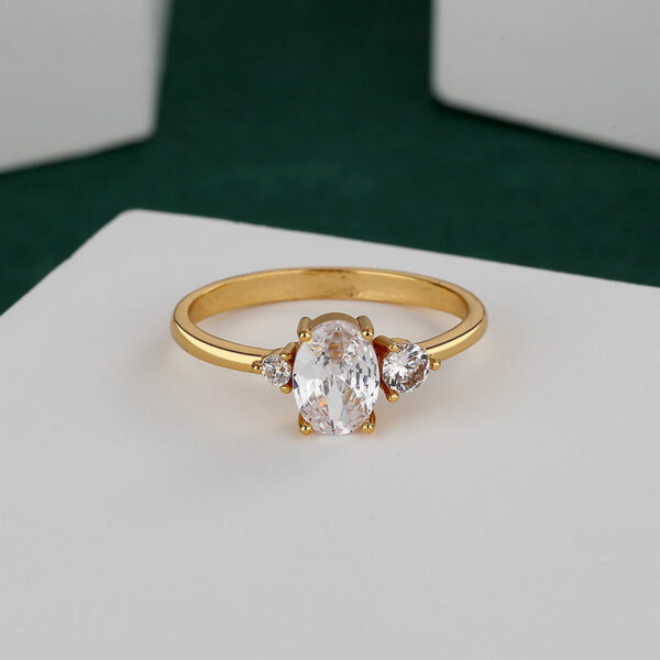 Style Dainty 18K Gold Plated Wedding Moissanite Promise Ring - Image 5