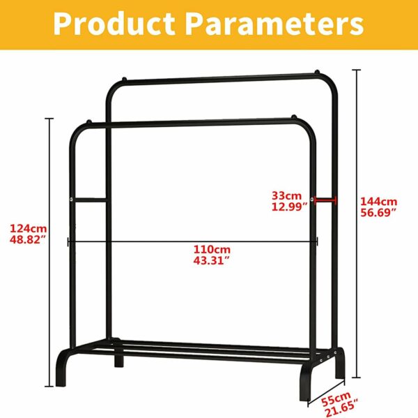 Versatile Double Pole Shoe Racks & Clothes Stands for Home Use in Living Room, Bedroom, and Coat Racks - Image 7