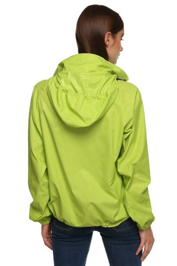 Women's waterproof, lightweight, hooded, quick-drying rain jacket that packs small and provides UV protection - Image 4