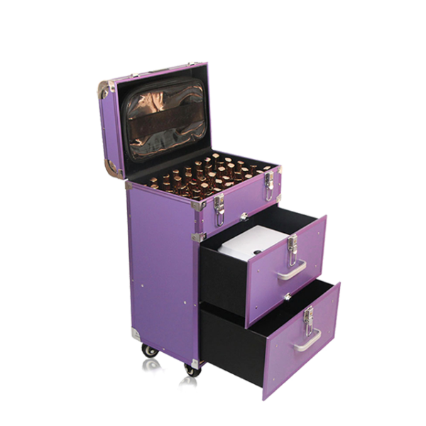 Professional makeup trolley case with wheels and drawers from the factory Men's and women's beauty and cosmetic train cases - Image 4