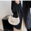 Popular New Fashion Design Bag for Women PU Single Shoulder Magnetic Button Underarm Crossbody Saddle Bag Ladies' Exotic Purse - Image 4