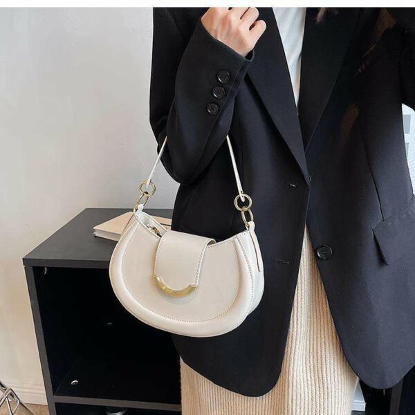 Popular New Fashion Design Bag for Women PU Single Shoulder Magnetic Button Underarm Crossbody Saddle Bag Ladies' Exotic Purse - Image 4