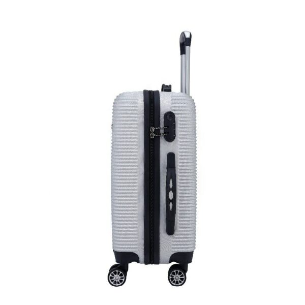 A trolley case zipper ABS suitcase with four 360-degree wheels and plastic handles is produced  - Image 5