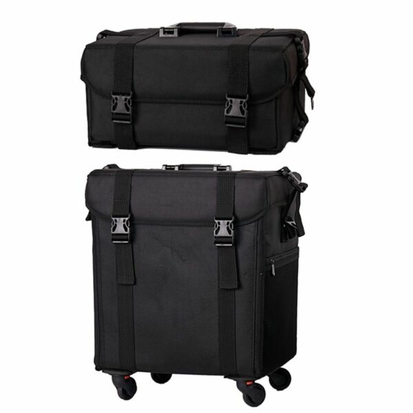 Makeup Storage - Customized Large Capacity Partition Storage Travel Soft Bag Zipper with Wheels Cube Interlayer Packing - Image 5