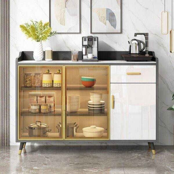 Lightweight, Elegant, Multipurpose Storage Cabinet with Integrated Kitchen and Dining Area for Residential Use - Kitchen Islands & Carts - Image 4