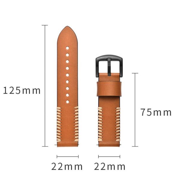 For Huami Amazfit Pace Replacement Band, For Amazfit Stratos Smart Leather Bracelet Watch, 22mm Men's Leather Watch Strap - Image 4