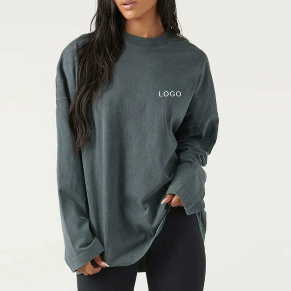 Superior Quality Cotton Terry Oversized T-Shirt for Women in China; Women's Hoodies & Sweatshirts - Image 4