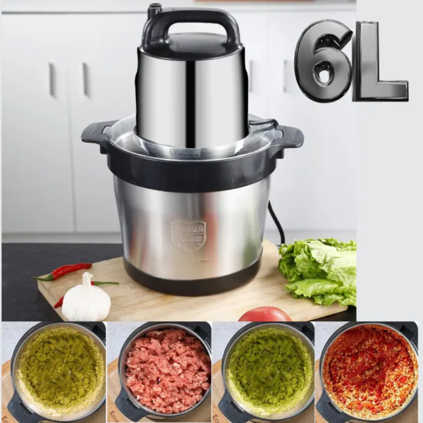 6L Meat Chopper, Fufu Pounding Blender, Portable Multipurpose Electric Meat Grinder, Yam Pounder Machine - Image 5