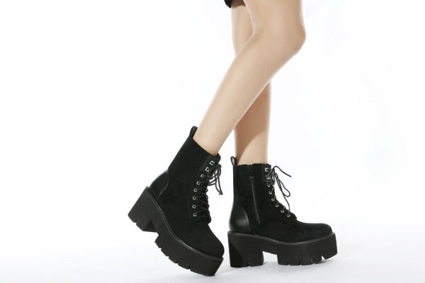 Women's high-quality ankle and bootie boots, winter platform heels, and fashionable girls' martin boots - Image 4