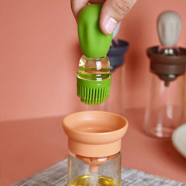 Customized Creative Glass Oil Brush Bottle Silicone BBQ Oil Bottle Brush Kitchen Temperature Resistant Oil Bottle - Image 5