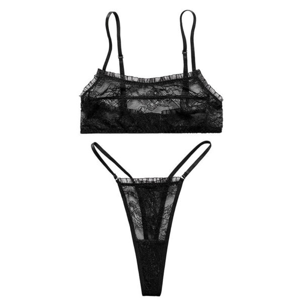 Lace pant and bra set women, sexily lingering women, mesh sexily brassiere bra & brief sets - Image 6