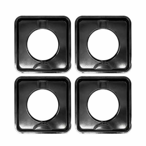 Replacement Part for Gas Range: Universal 4 Pack Porcelain Black Drip Pan Range Kitchen Accessories - Image 4