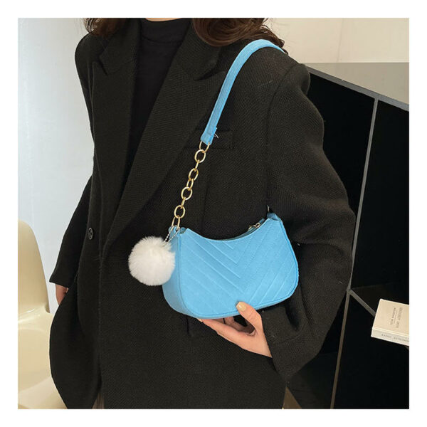 Women's casual hairball purse new vintage crossbody bag with one shoulder strap in a foreign style and a small square bag - Image 5