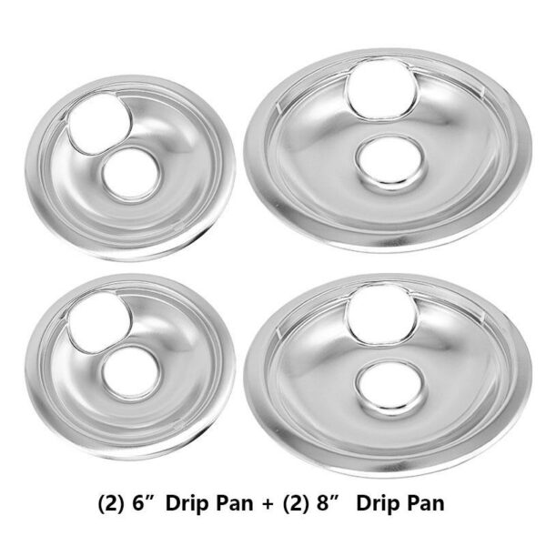 Replacing Kits Fits Frigidaire Electric Range 4PK Drip Pan Bowl Two 6-and eight-inch burner drip pans - Image 6