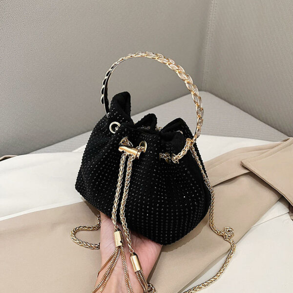 Trendy diamond handbags in new styles Women's bucket bags with a crystal handle, one shoulder bag, and crossbody design. - Image 5