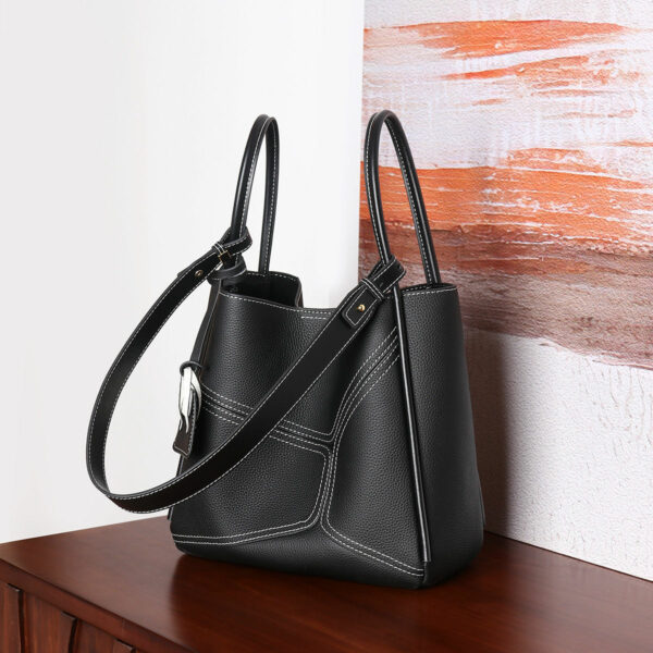 Designer Handbags with a Fashion Brand for Women Women's Luxury Handmade Leather Shoulder Bucket Tote Bags for Ladies and Girls - Image 5