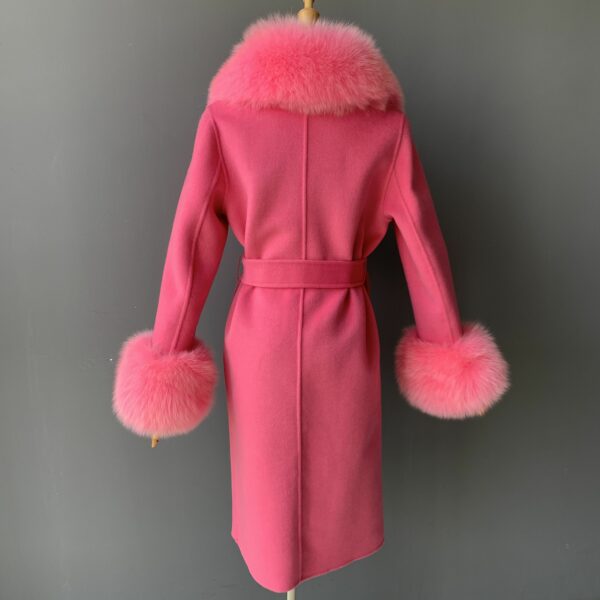 Luxurious Long Handmade Double-sided Cashmere Coat Lady, Warm and Cozy Winter Woolen Coat. - Image 5