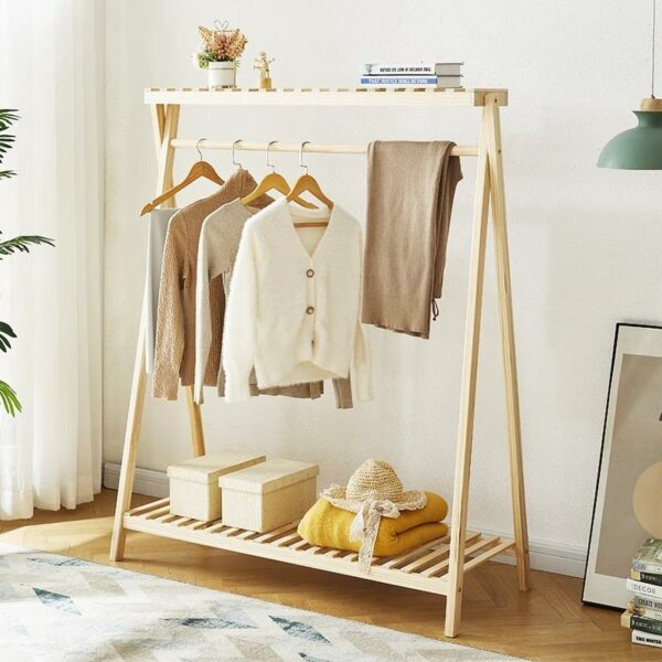 Simple bedside clothes hanger storage rack that is floor-standing - Image 5