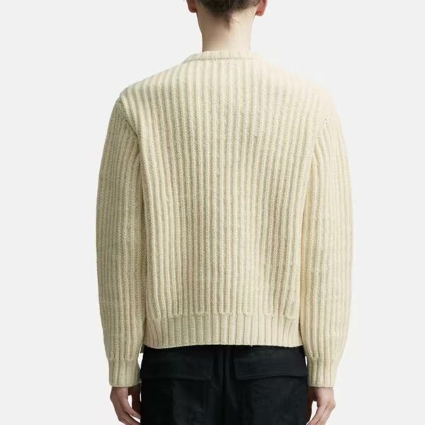 Men's custom sweater long sleeves and crew neck casual, vintage, modest pullover sweater made of wool - Image 5