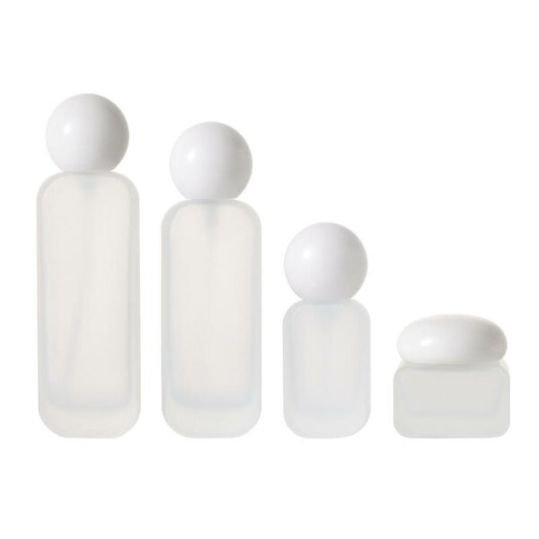 Customized Cosmetics: Transparent Spray Glass Bottles with Frosting 100ml glass cream bottle with stone stopper - Image 5