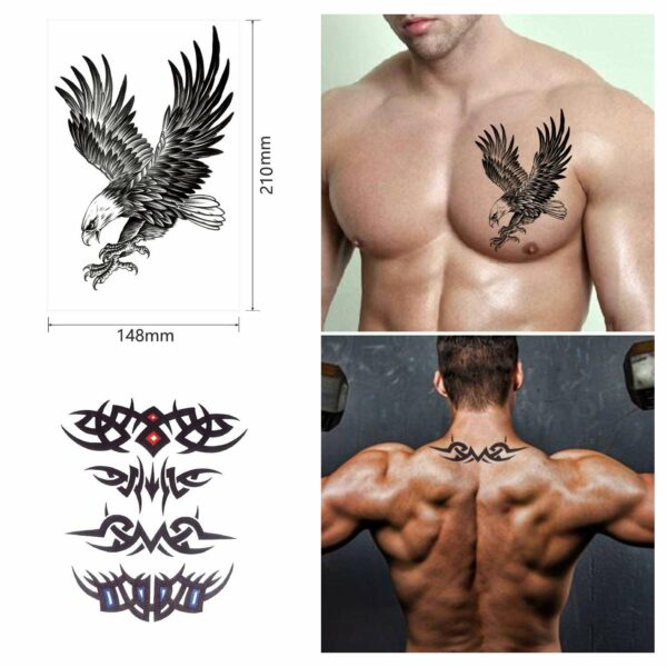 Temporary Body Arm, Chest, Shoulder, and Tattoo Stickers for Men and Women - Image 5