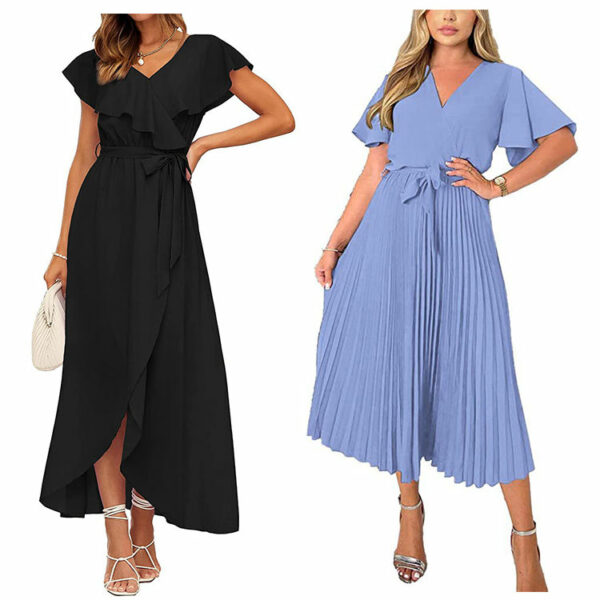 Everyday casual ins style summer wrap long dress plus size ladies' breathable dress of excellent quality - Image 6