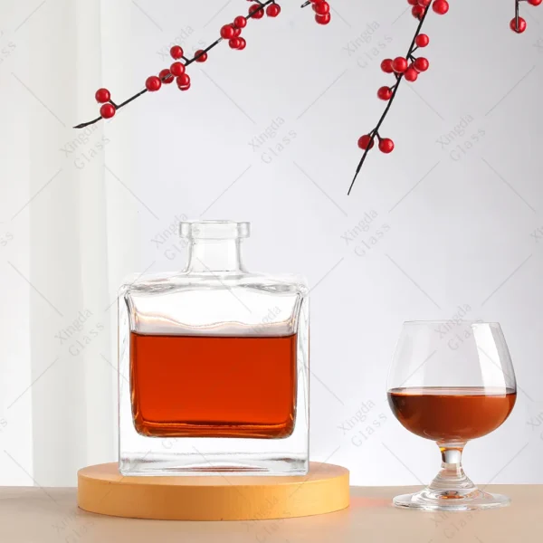 Decanter Set for 375ml, 500ml, and 700ml Bottles of Vodka, Whisky, Brandy, and Rum in Glass Bottle 