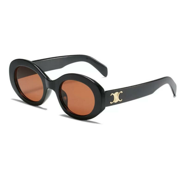 Women's Retro UV400 Protection Glasses with a New Premium Oval Shape and Black Sunglasses at Wholesale Prices - Image 5