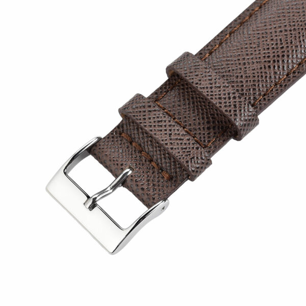 Luxurious Style, Highest Caliber, 20mm Width, Dark Brown Saffiano Leather Watch Bands Strap - Image 6