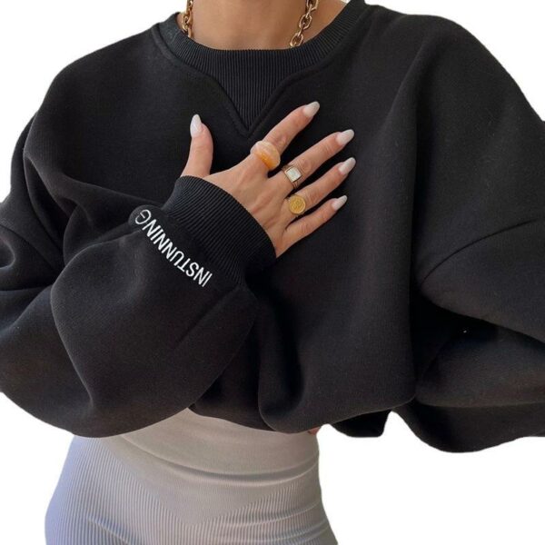 Women's Hooded Oversized Long Sleeve Sweatshirt in Blank Women's Sweatshirts and Hoodies - Image 6