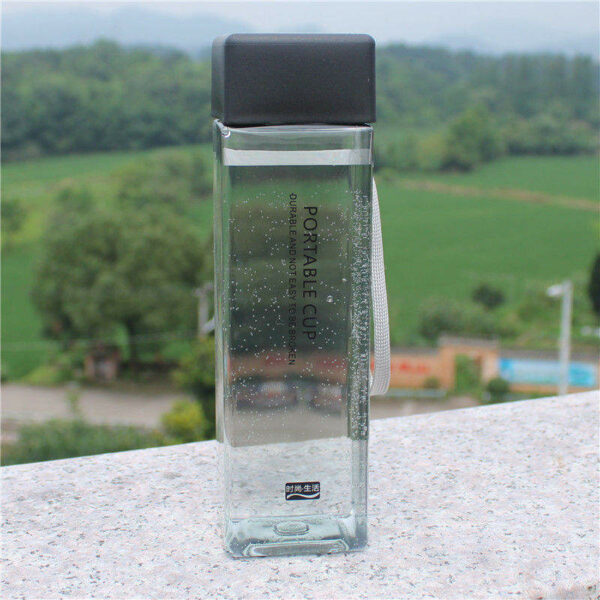 Eco-Friendly Reusable Square Sports Plastic Water Bottles for Travel with Rope Customized Water Bottles  - Image 6