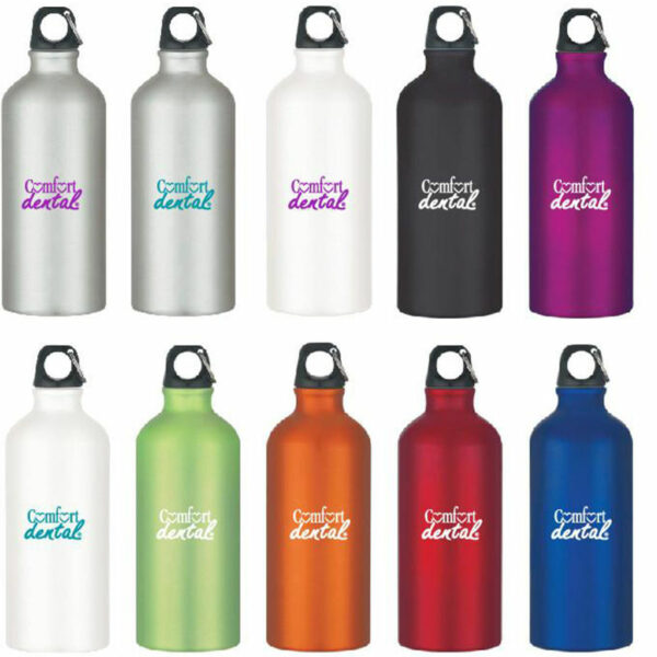 promotional items and mementos 20 oz reusable colorful metal aluminum sports drink water bottle with 400 ml, 500 ml, 600 ml, and 750 ml capacity