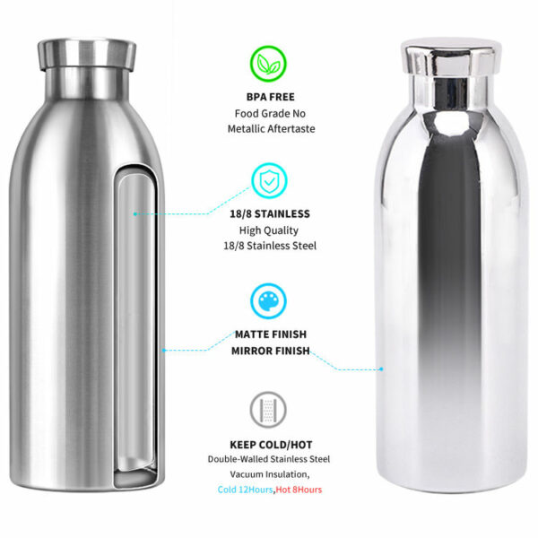 500ml/16oz Triple Insulated Flask Vacuum Drinking 304 Stainless Steel For hot and cold beverages, keep cold water bottles handy. - Image 5