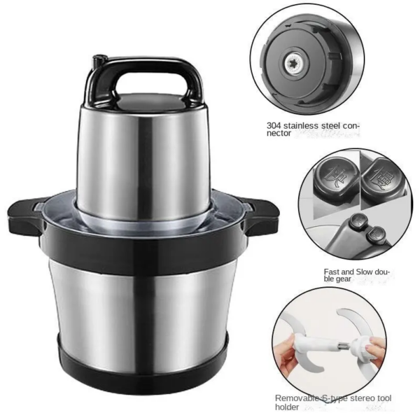 6L Meat Chopper, Fufu Pounding Blender, Portable Multipurpose Electric Meat Grinder, Yam Pounder Machine - Image 6