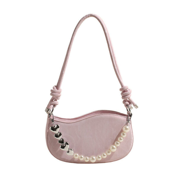 Style of Women's Fashion Design Crossbody Bag with Pearl Pendant Women's shoulder bag with a chic underarm design