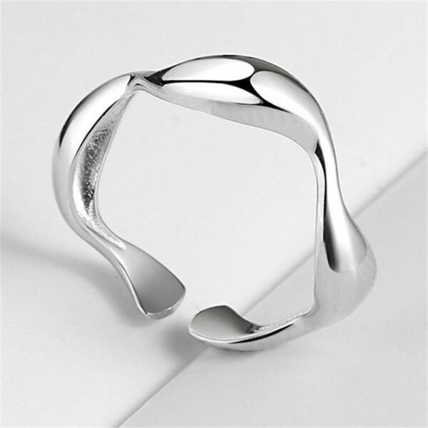 Women's Adjustable Irregular Wave Ring in 925 Sterling Silver with 18K Gold Plated Easy Rings for Fine Jewelry - Image 7