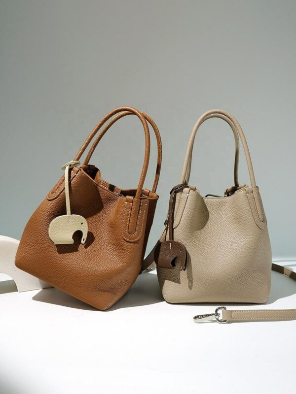  High-end leather toe bag for women, big bucket purses for women, and women's crossbody bucket bags