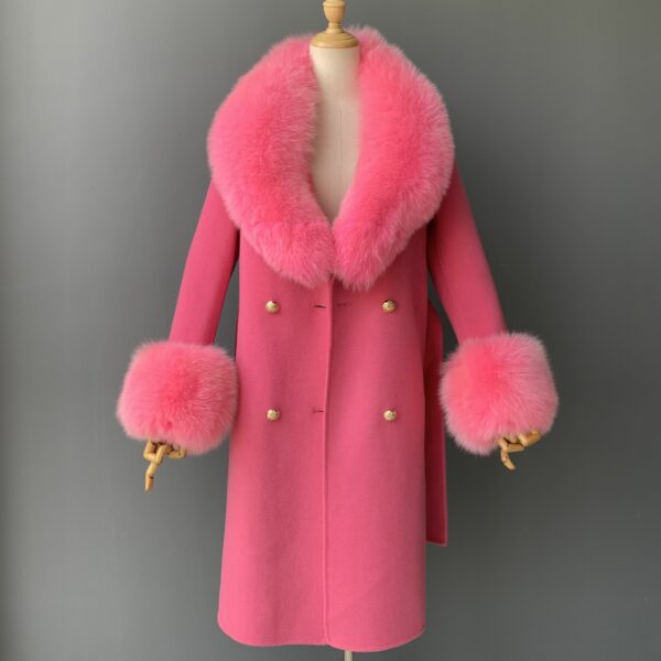 Luxurious Long Handmade Double-sided Cashmere Coat Lady, Warm and Cozy Winter Woolen Coat. - Image 6