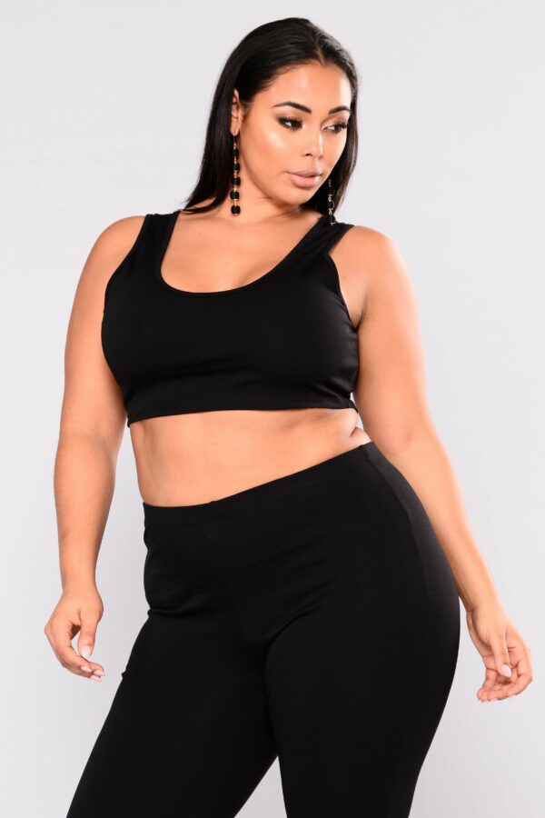 Women's Plus Size Clothing - Sexy Tank Crop Top Butt Lift Shorts 2-Piece Set - L to 4XL - Image 6