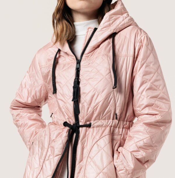 Women's Solid Quilted Windbreaker Jacket with Hood and Padded Overcoat for Spring and Autumn - Image 7