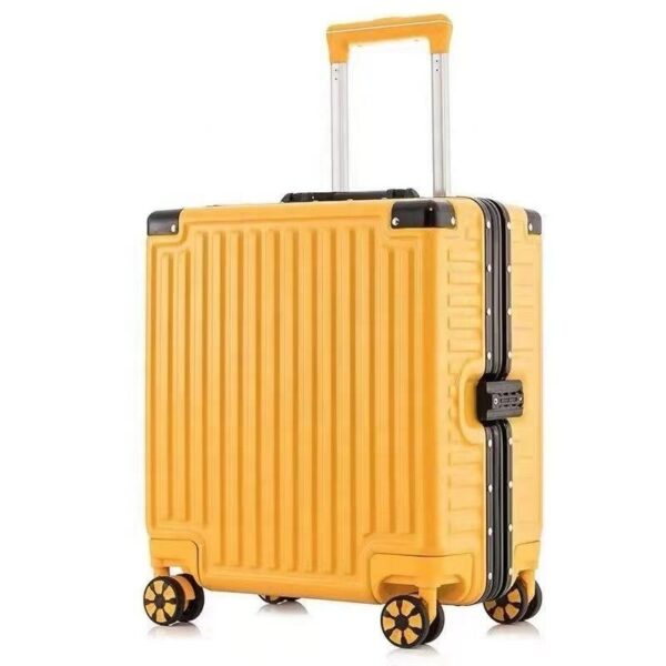 Women's compact suitcase, aluminum frame boarding box, 18" men's light airplane that can carry a small, hidden compartment for luggage