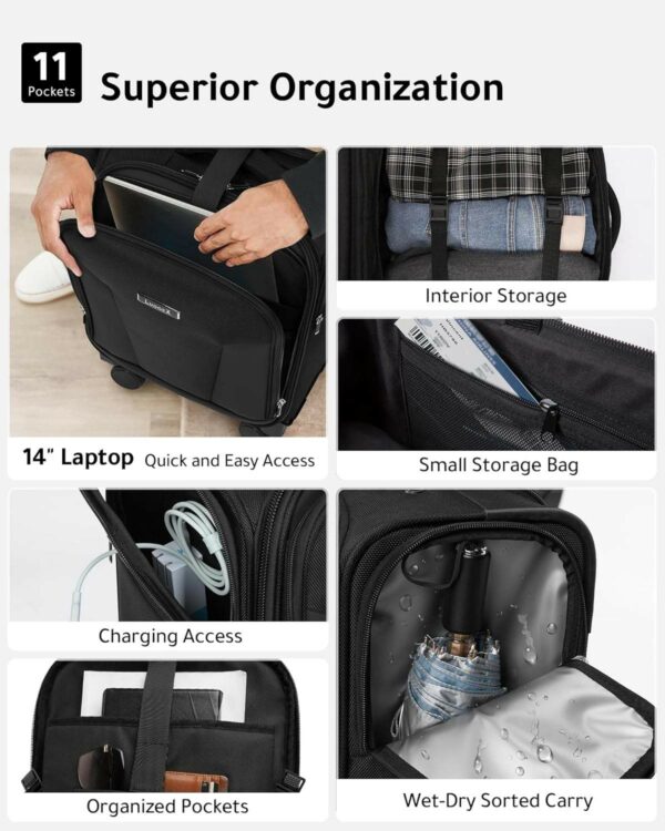 For men and women traveling for business or pleasure, this lightweight underseat carry-on bag with soft sides and a lock is perfect for outdoor travel. - Image 4